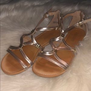 Gold report sandals!